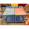 Image 3 : 2pc Uline 2-Shelf Plastic Utility Service Carts (Blue)