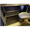 Image 2 : Steel Industrial Workstation Desk & Armless Mesh/Leather Office Chair (contents not included)