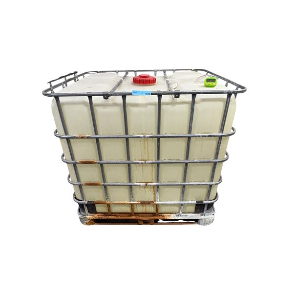 1,000 Liter IBC Tote with E-Chem (Epsilon Chemicals Ltd.) Liquid Chlorinated Cleaner NF