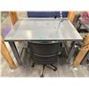 Image 2 : Uline Industrial Steel Table / Workbench & Office Chair (contents not included)