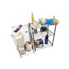 Image 1 : Wire Storage Racks & Cleaning Supplies Lot (Metal Shelving Units, Paper Towels, Cleaners & Trash Lin