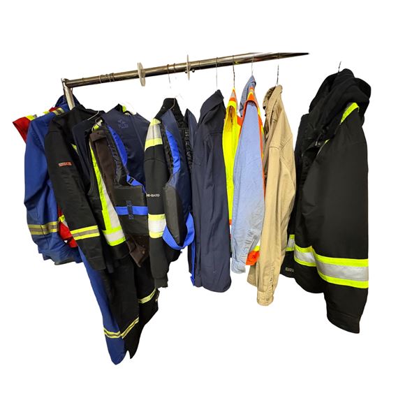 Assorted Workwear Safety Apparel Lot (Hi-Vis Jackets, FR Clothing, Work Shirts & Life Vests)