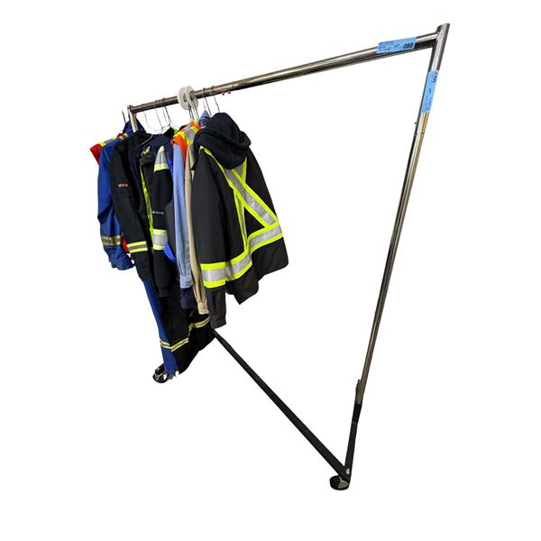 Heavy-duty clothing rack (contents not included)