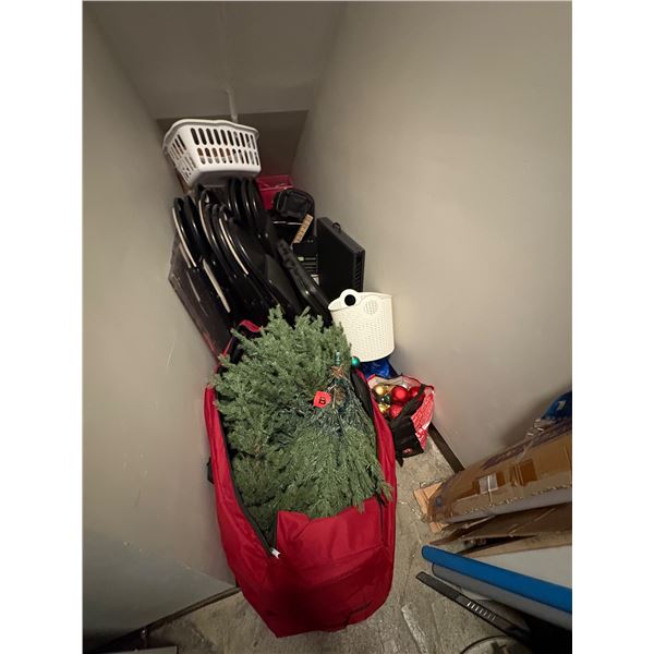 Room contents - Christmas Tree, Decor, Folding Chairs, Tables etc. (does not include water heater)