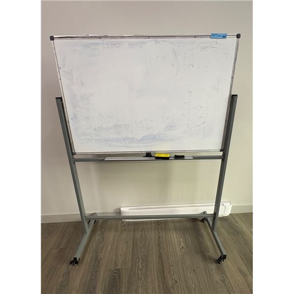 Mobile Double-Sided Reversible Magnetic Whiteboard on Casters