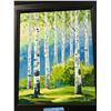 Image 3 : Set of 3 Framed Original Still Life & Landscape Oil Paintings (Sunflower, Birch Trees, Hydrangeas & 