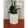 Image 3 : Artificial White Phalaenopsis Orchid Arrangement in Textured Ceramic Planter