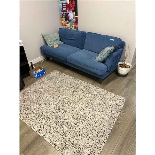 IKEA SÃ–DERHAMN 3-Seat Sofa, High-Pile Shag Rug & Framed Youn Ha Canvas Art