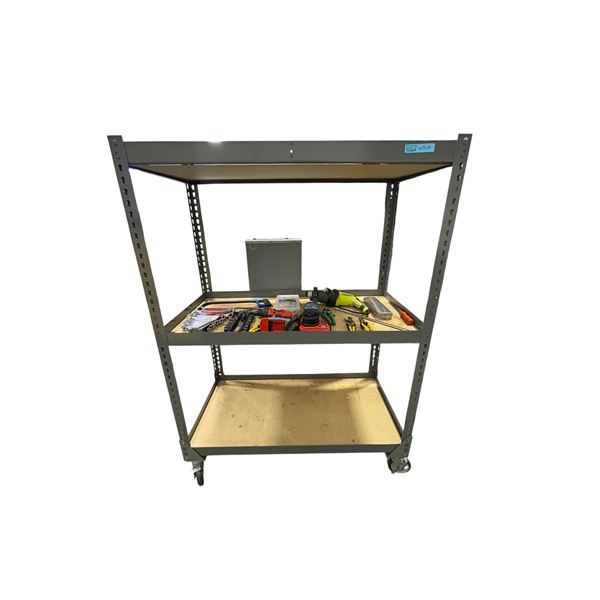 Heavy-Duty 3-Tier Rolling Metal Storage Cart / Utility Shelving Unit (Contents Not Included) - appro
