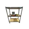 Image 1 : Heavy-Duty 3-Tier Rolling Metal Storage Cart / Utility Shelving Unit (Contents Not Included) - appro