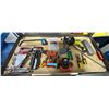 Image 1 : Assorted Power & Hand Tool Lot (Ryobi Rotary Tool, Black & Decker Drill, Husky Wrench & Socket Sets,