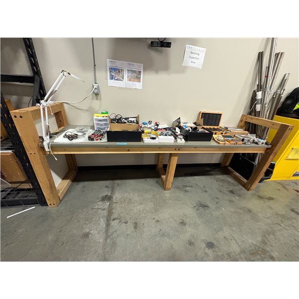 Heavy-Duty Industrial Workbench/ Countertop - approx. 115in L x 25in D x 43in H (contents not includ