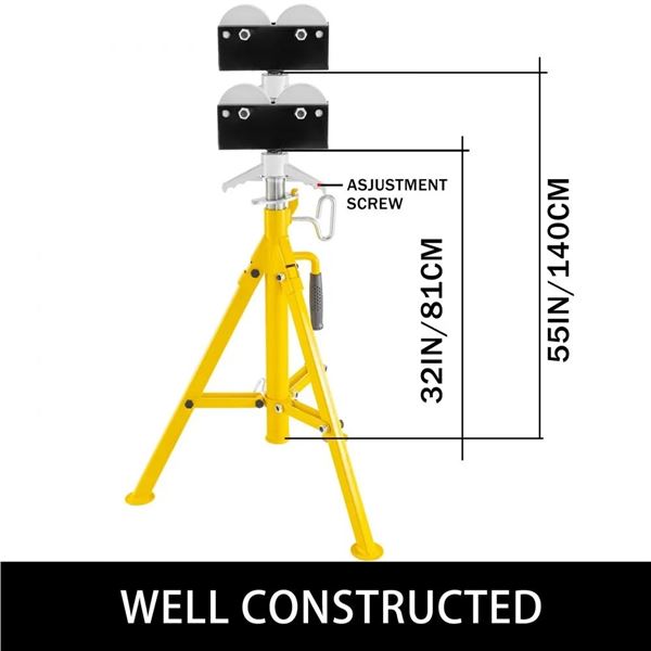 Brand New Heavy-Duty Adjustable Roller Pipe Stand – 2,500 lb Capacity