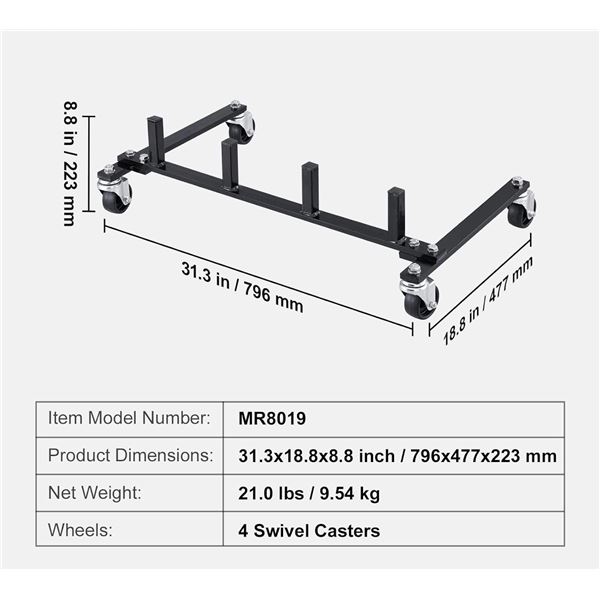 Brand New Mobile Car Dolly Storage Rack – Holds 4 Wheel Dollies