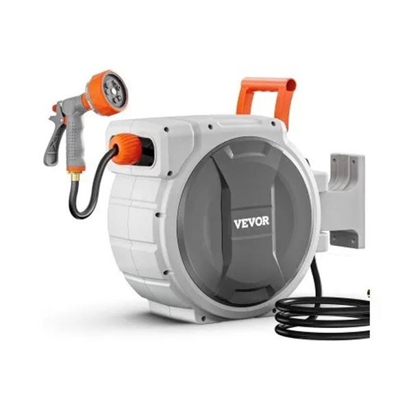 Used Return 1/2-Inch × 84-Ft Retractable Garden Hose Reel with Wall Mount