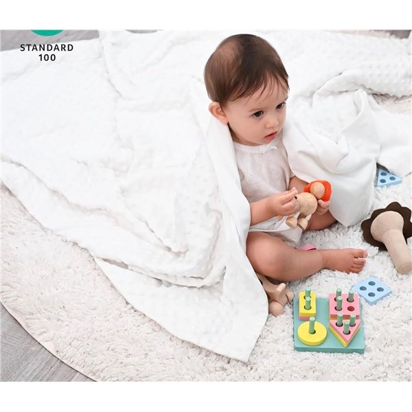 Brand New 2-Pack David’s Kids Minky Baby Blankets – White, 40” × 50[x=#82