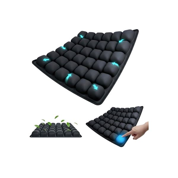 Brand New 3D Inflatable Air Seat Cushion – 36 Air Bubbles, Black