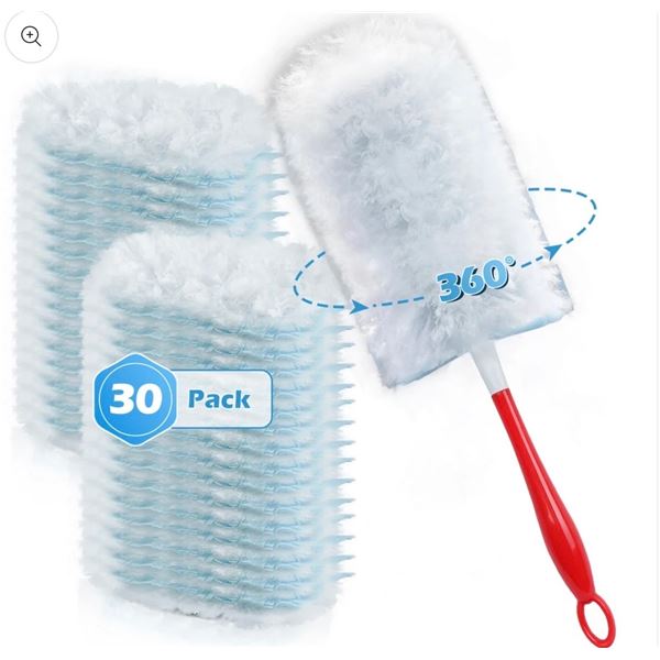 Brand New JEHONN Disposable Microfiber Duster Kit with Short Handle – Red