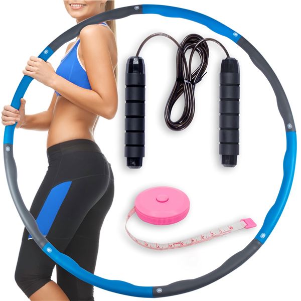 Brand New Sportneer Weighted Fitness Hoop Set with Jump Rope & Measuring Tape