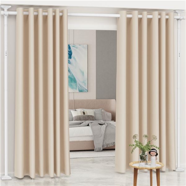 Brand New No-Drill Room Divider Curtain Rod – Adjustable 4–10 ft × 28–70 