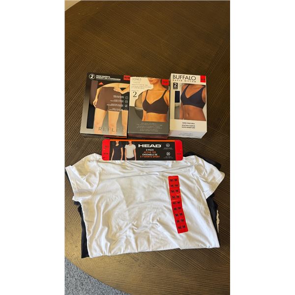 Brand New 8-Piece Women’s Clothing Lot – Bras, Shorts & HEAD T-Shirts – S