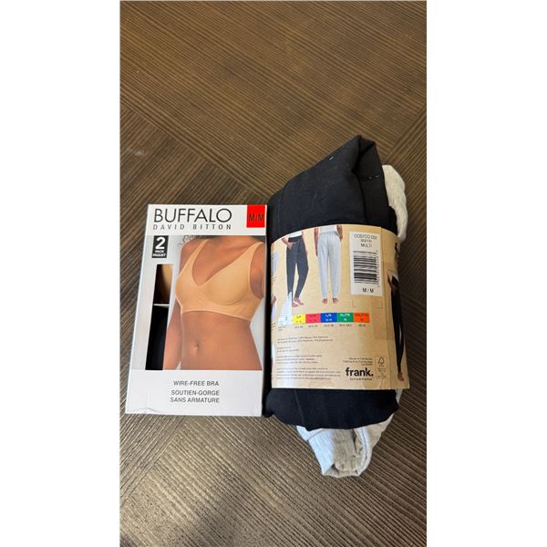 Brand New Women’s Lounge Pants & Buffalo 2-Pack Wire-Free Bras – Size Medium