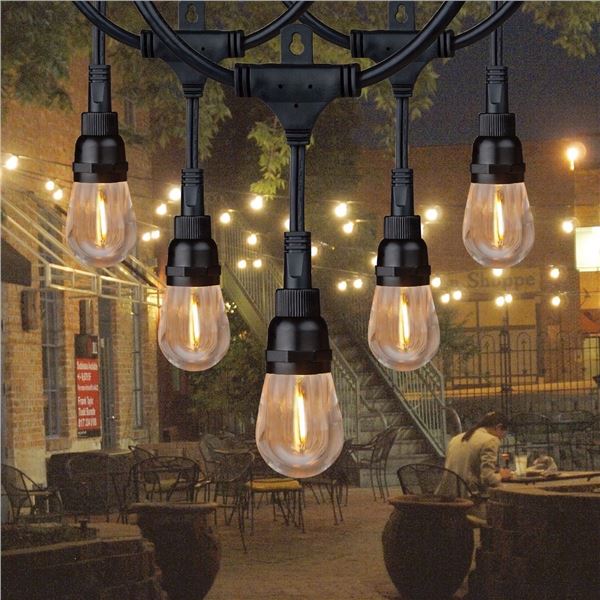 Customer Returned Commercial-Grade Outdoor LED Edison String Lights – Weather-Resistant