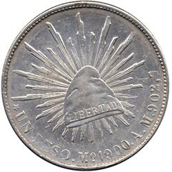 1900 Mo AM MEXICO SILVER UN PESO-UNC