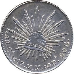 1887 Ca MM MEXICO SILVER 8 REALES-AU