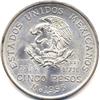 Image 2 : 1953 Mo MEXICO SILVER CINCO PESOS-CH BU+