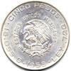 Image 2 : 1955 MEXICO SILVER LIBERTAD CINCO PESOS-CH BU+