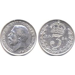 1920 GREAT BRITIAN SILVER 3 PENCE-CIRC