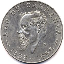 1959 Mo MEXICO SILVER 5 PESOS-BU