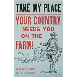WW I--Take My Place - Your Country Needs You On The Farm