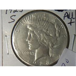 1923-S AU + PEACE DOLLAR