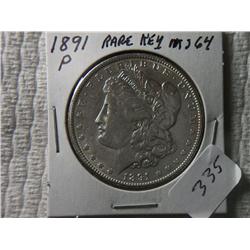 1891-P MORGAN DOLLAR