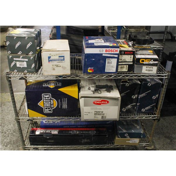 CONTENTS OF RACK: NEW & REMANUFACTURED CAR PARTS