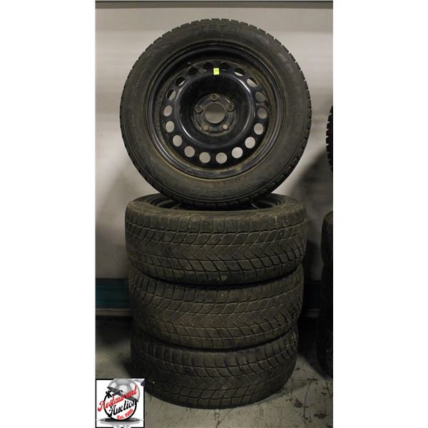 SET OF ZETA ANTARCTICA 5 WINTER TIRES ON 16" STEEL