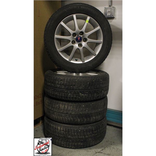 SET OF 4 MICHELIN X-ICE WINTER TIRES ON SAAB