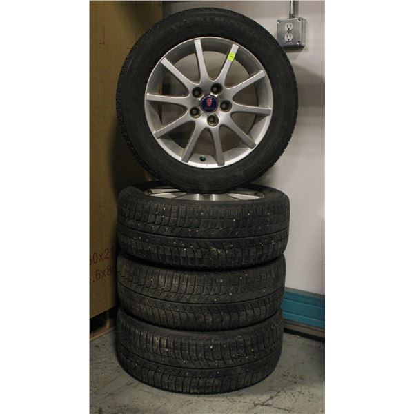 SET OF 4 MICHELIN X-ICE WINTER TIRES ON SAAB