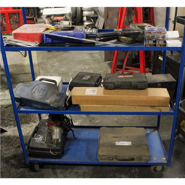 3 SHELVES OF ASSORTED TOOLS, SOME MAY BE
