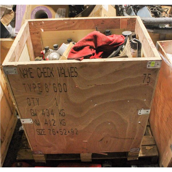 CRATE OF ASSORTED AUTOMOTIVE FLUIDS