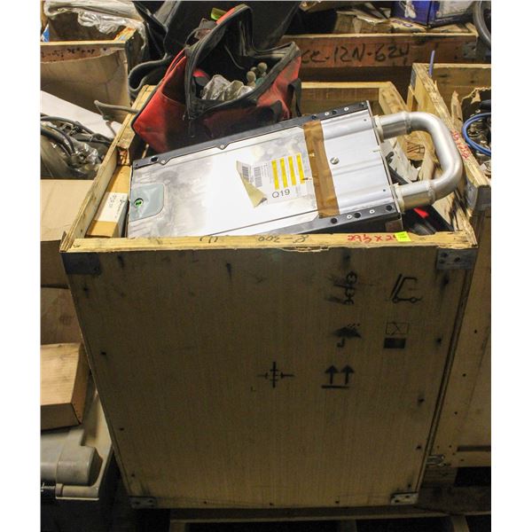 CRATE OF ASSORTED TOOLS & PARTS