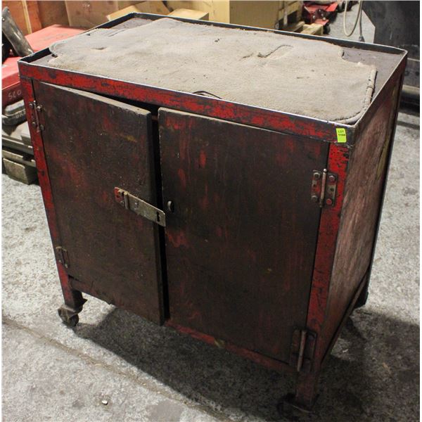SMALL WHEELED TOOL CABINET W/ CONTENTS