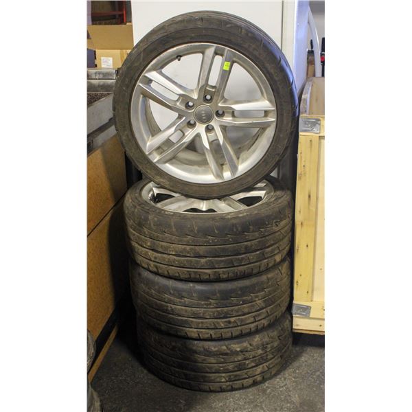SET OF FIRESTONE FIREHAWK INDY 500 TIRES ON AUDI