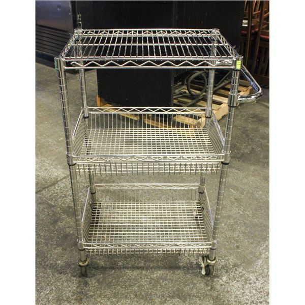 3 TIER CHROME WIRE CART