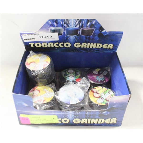 RETAIL DISPLAY BOX W/NEW RICK+MORTY HERB GRINDERS