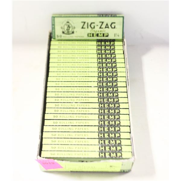 RETAIL BOX 25PKS ZIG-ZAG 1-1/4 ORGANIC HEMP