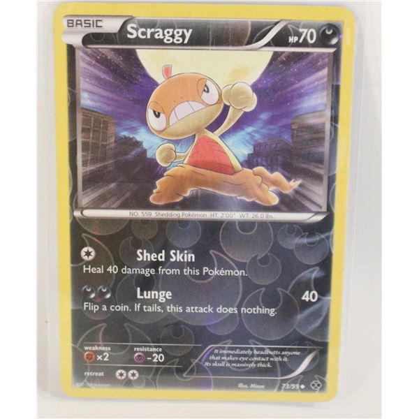 SCRAGGY REVERSE HOLO 73 POKEMON CARD