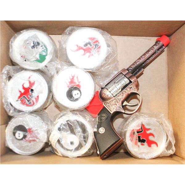 GUN SHAPED LIGHTER + VARIOUS HERB GRINDERS
